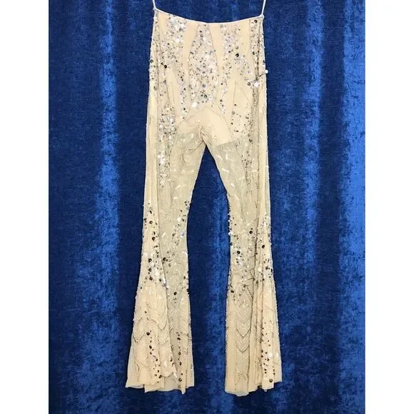 Free People Center Stage Embellished Flare Pants - Picture 5 of 10